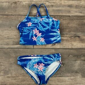 Tropical Blue Kids Bikini Set